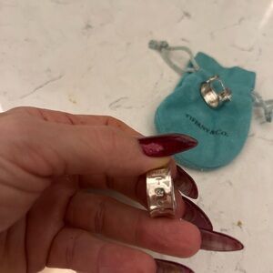 Rare Tiffany and Company, Sterling Silver tea and CEO 1837 hoop earrings